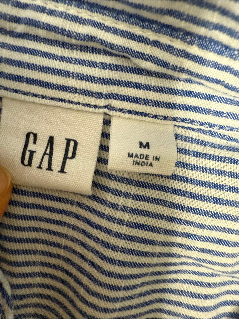 #14) GAP Blue and White Pinstripe Button-Down Shirt - Picture 6 of 6